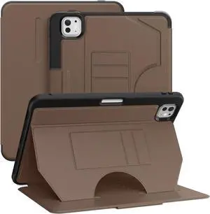 BONAEVER Case For iPad Pro 11 Inch M5 2025 M4 2024, Smart Magnetic Auto Sleep Shockproof Cover with Multi-Angles Stand, Pen Holder, Card Slot Brown