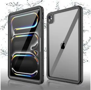 BONAEVER IP68 Waterproof Case for iPad Pro 11 Inch M5 M4 2025 2024 6th 5th Generation with Built-in Screen Protector, Full Body Shockproof Protection Cover with Lanyard