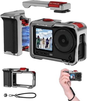 Action 6 Grip Kit (with Metal Cage), Aluminum Alloy Camera Handle Bundle Expansion Mount with Shutter Button, Quick Release, Cold Shoe, 1/4" Threaded Hole for DJI Osmo Action 6 Accessories Action 6 Grip Kit (with Metal Cage), Aluminum Alloy Camera Handle Bundle Expansion Mount with Shutter Button, Quick Release, Cold Shoe, 1/4" Threaded Hole for DJI Osmo Action 6 Accessories