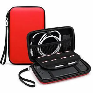 3DS Carrying Case, EVA Hard Shell Travel Case with 8 Game Card Slots, Detachable Hand Wrist Strap, Waterproof Shockproof Protective Storage for New 3DS, 3DS, 2DS XL or DSi, DS Lite, Black Red 3DS Carrying Case, EVA Hard Shell Travel Case with 8 Game Card Slots, Detachable Hand Wrist Strap, Waterproof Shockproof Protective Storage for New 3DS, 3DS, 2DS XL or DSi, DS Lite, Black Red