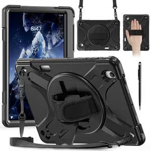 Case for Samsung Galaxy Tab S12 Plus 12.4 inch 2026 SM-X840 SM-X846N SM-X848U SM-X846B SM-X846E Shockproof Cover with Rotating Stand/Shoulder Strap/Universal Stylus Pen Case for Samsung Galaxy Tab S12 Plus 12.4 inch 2026 SM-X840 SM-X846N SM-X848U SM-X846B SM-X846E Shockproof Cover with Rotating Stand/Shoulder Strap/Universal Stylus Pen