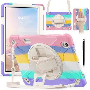Case for Samsung Galaxy Tab S12 Plus 12.4 inch 2026 SM-X840 SM-X846N SM-X848U SM-X846B SM-X846E Shockproof Cover with Rotating Stand/Shoulder Strap/Universal Stylus Pen Rainbow Case for Samsung Galaxy Tab S12 Plus 12.4 inch 2026 SM-X840 SM-X846N SM-X848U SM-X846B SM-X846E Shockproof Cover with Rotating Stand/Shoulder Strap/Universal Stylus Pen Rainbow