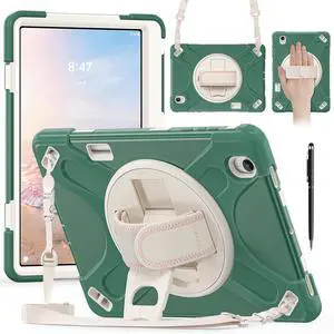 Case for Samsung Galaxy Tab S12 Plus 12.4 inch 2026 SM-X840 SM-X846N SM-X848U SM-X846B SM-X846E Shockproof Cover with Rotating Stand/Shoulder Strap/Universal Stylus Pen Dark Green Case for Samsung Galaxy Tab S12 Plus 12.4 inch 2026 SM-X840 SM-X846N SM-X848U SM-X846B SM-X846E Shockproof Cover with Rotating Stand/Shoulder Strap/Universal Stylus Pen Dark Green