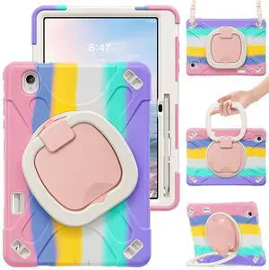 Case for Samsung Galaxy Tab S12 Plus 12.4 inch 2026 SM-X840 SM-X846N SM-X848U SM-X846B SM-X846E Protective Shockproof Cover with Rotating Stand and /Shoulder Strap Pink Case for Samsung Galaxy Tab S12 Plus 12.4 inch 2026 SM-X840 SM-X846N SM-X848U SM-X846B SM-X846E Protective Shockproof Cover with Rotating Stand and /Shoulder Strap Pink