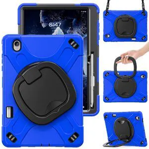 Case for Samsung Galaxy Tab S12 Plus 12.4 inch 2026 SM-X840 SM-X846N SM-X848U SM-X846B SM-X846E Protective Shockproof Cover with Rotating Stand and /Shoulder Strap Blue Case for Samsung Galaxy Tab S12 Plus 12.4 inch 2026 SM-X840 SM-X846N SM-X848U SM-X846B SM-X846E Protective Shockproof Cover with Rotating Stand and /Shoulder Strap Blue
