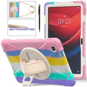 Case for Lenovo Idea Tab 11 inch 2025/Tab M11 2024/K11 11"/Motorola Moto Pad 2026/Moto Pad 60 Neo Protective Cover with S Pen Holder Stand Hand/Shoulder Strap/Universal Stylus Pen Rainbow Case for Lenovo Idea Tab 11 inch 2025/Tab M11 2024/K11 11"/Motorola Moto Pad 2026/Moto Pad 60 Neo Protective Cover with S Pen Holder Stand Hand/Shoulder Strap/Universal Stylus Pen Rainbow