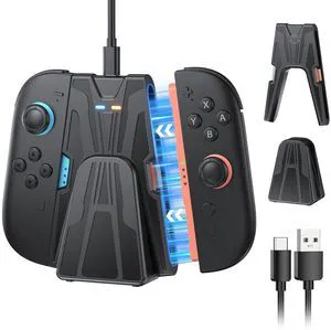 Charging Grip for Nintendo Switch 2 Joy-Con with Dock Strong Magnetic Controller Stand, Play While Charging, Ergonomic Design, LED Indicator & Independent Storage/Display Stand Charging Grip for Nintendo Switch 2 Joy-Con with Dock Strong Magnetic Controller Stand, Play While Charging, Ergonomic Design, LED Indicator & Independent Storage/Display Stand