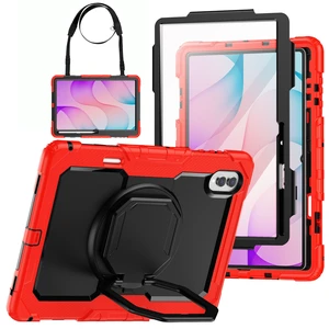 Case for Samsung Galaxy Tab S12 Ultra / S11 Ultra 14.6 inch 2026 2025, Shockproof Protective Cover with Screen Protector, Pencil Holder, 360° Rotate Hand Strap & Stand, Shoulder Strap Red