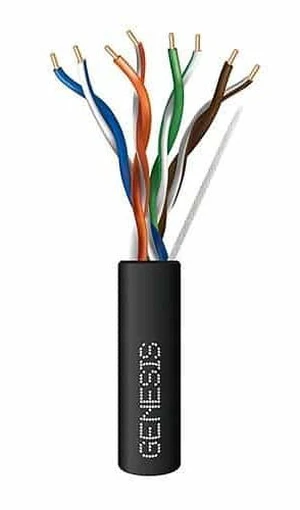 Genesis 63611108 CAT6 Plenum Cable, 23/4 Solid BC, Unshielded, UTP, CMP, FT6, 1000' (304.8m), REELEX Pull Box, Black Genesis 63611108 CAT6 Plenum Cable, 23/4 Solid BC, Unshielded, UTP, CMP, FT6, 1000' (304.8m), REELEX Pull Box, Black