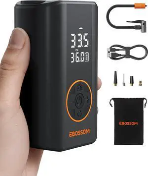Tire Inflator Portable Air Compressor, Mini Cordless Pump 3X Fast Inflation with Pressure Gauge, 150 PSI Rechargeable LED Light for Car Motorcycle Bikes Balls Swim Ring -