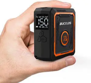 Mini Bike Pump Electric Portable Max 150PSI with Digital Pressure Gauge, Tiny Bicycle Tire Auto Stop, Rechargeable Air Pumps, Presta and Schrader Valve for Road Mountain Bike, E-Bike  Black+Orange -