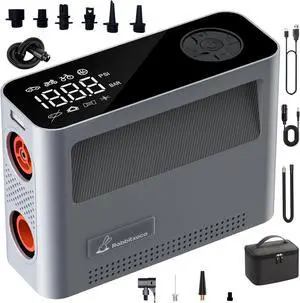 Paddle Board Pump 10 Modes SUP Air 500L Airflow/min Tire Inflator Portable Compressor 4X Speeds Electric Suitable All Model Tires, Tents, SUP, Mattess, Kayak  Silver -