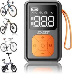 Mini Bike Pump, 150 PSI Portable Bicycle Pump with Gauge, 3X Faster & Auto Stop Brushless Motor, Electric Tire Presta and Schrader Valve for Road Bike, MTB, Motorcycle, Ball,etc Black&Orange -