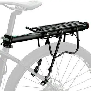 Rear Bike Rack Quick Release Cargo Luggage Mountain Loads165lbs Capacity Black -