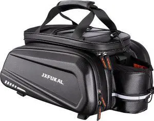 Bike Bags for Bicycle Rear rack - 9.5L/17L/40L Hard Shell Waterproof Ebike Trunk Pannier Saddle Seat Bag Carrier with Reflector, Rain Cover & Shoulder Strap Commuter Travel Outdoor Black 40 liters
