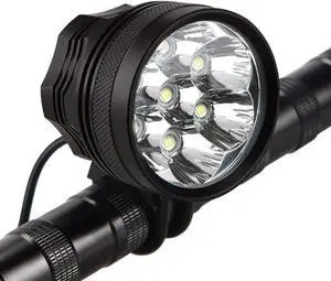 Bike Lights, 10500 Lumens 5/7 Led Bicycle Light,Waterproof Mountain Front Light with 9600 mh Rechargeable Battery Pack, 3 Modes Lights Headlamp for Cycling Safety 7 LED - 9600mAh
