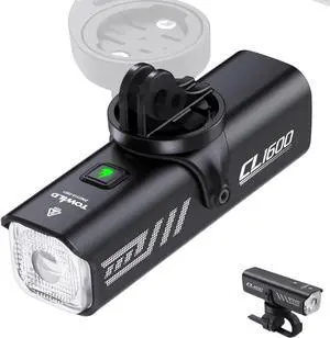 Bike Lights for Night Riding,Compatible with Garmin/GoPro Mount,600 Lumen Headlight,2000mAh Rechargeable Battery,Waterproof Front Light Commuter Cyclists-Fits All Bikes CL1600 BIKE LIGHT -