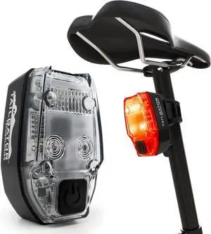 TAILGATOR Smart Bike Rear Tail Brake LED Light - Accelerometer Feature Brightest at 300 Lumens Rechargeable Battery Lasts Up to 60 Hours Day/Night Visibility Best Black with Clear Lens and Red LEDs
