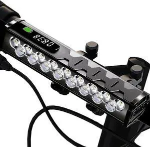 Bike Lights, 17 LED 4000 Lumen Bicycle Light with 4 Modes, 10000mAh USB Rechargeable Light, Headlight Digital Power Display, Wide Beam Lights for Night Riding Black  W617