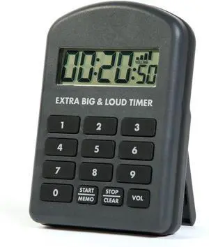 Extra Big & Loud Timer - for Noisy Commercial Kitchens! Gray