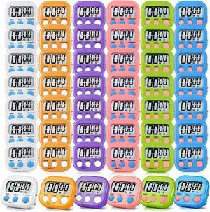 48 Pack Digital Kitchen Timer Magnetic with Big Display Loud Ring Cooking Timers for Electronic Cooking, Bathing, Gym, Break Time, Classroom(6 Color)  6 Color -