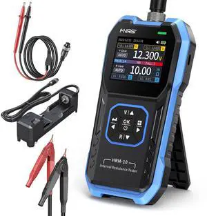 HRM-10 Voltage Internal Resistance Battery Tester, Milliohmmeter 100V 200, Car Checker Tester for All Types of Batteries, AAA AA Battery, Household Analyzer Blue -