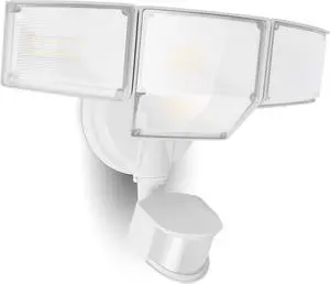 80W 9000LM LED Security Light Motion Sensor Outdoor Lights, 4 Head Flood Lights 5000K Daylight, IP65 Waterproof, Detected for Outside, House, Garage, Yard (White)  White -