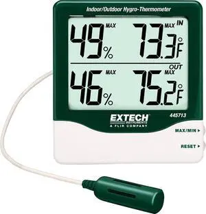 445713 Big Digit Indoor/Outdoor Hygro-Thermometer green/white -