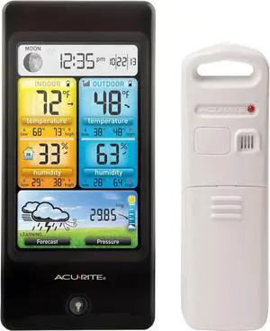 02016 Color Weather Station with Forecast/Temperature/Humidity, Black black -