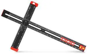 4 in 1 Drilling Positioning Ruler, 23.5in/59.7cm Adjustable T-Square, Multi Angle Measuring Cabinet Hardware Jig, Drawer Door Hole Template (Black)  Black -