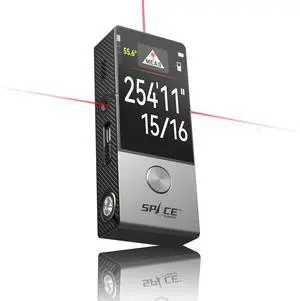 Laser Measuring Tool with Visual Aligning Indicator,  330Ft Professional Measurement IPS Touchscreen,P2P, Live Angle Display, APP Sync Tape Measure Black -