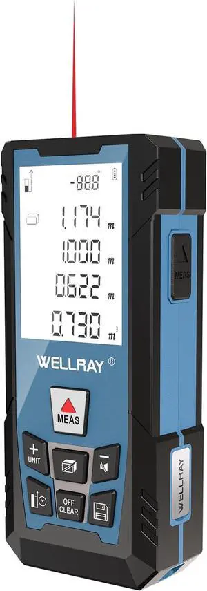 Laser Measuring Tool 500Ft Measurement with Angle Finder 150M Distance Meters Accuracy ±1.5MM Square Footage Measure Electronic Horizontal Calibration Indoor Easy Read  Blue -