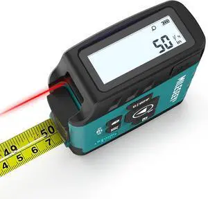 DT20 Laser Tape Measure 3-in-1, 130FT Laser Distance Meter, 16FT Digital Tape Measure, Regular Tape Measure, Area Volume Measuring Pythagorean Mode, Waterproof and Rechargeable