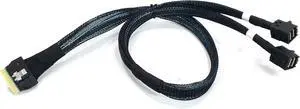 |SlimSAS 8i SFF-8654 to 2X Mini SAS SFF-8643 Cable (50CM) - 24Gbps & 16GT/s PCIe Signal Transmission