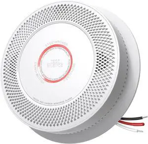 Hardwired Smoke and Carbon Monoxide Detector with Voice Alert,Wired Interconnected Alarm Battery Backup,Fire Alarms CO for Home, 1-Pack -  1 PACK