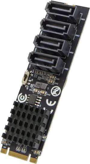 4 Port RAID SATA III 6Gbp/s to M.2 B+M Key Adapter PCI-e 3.0 x2 bandwith SY-ADA40172 -