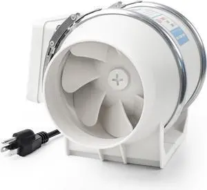 4 Inch Duct Fan, Inline Ventilation Exhaust 280 CFM Intake High Efficiency Air Fan for Vent Bathroom, Kitchen, Grow Tent, Hydroponics, 3D Printer white  (New)