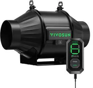 AeroZesh T4 210 CFM Inline Duct Fan with E12 Speed Controller, Entirely Programmable PWM-Controlled EC for Grow Tent Ventilation Black  4 & Controller