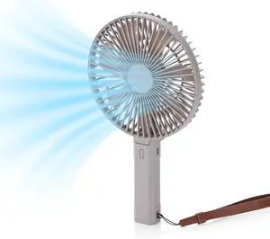 Handy A (Gray) Portable Handheld Fan - Rechargeable Foldable with Quiet BLDC Motor, USB-C Charging, 180° Adjustable Design, 6 Speed Settings, Personal for Travel, Outdoor & Indoor Use Gray