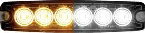 Buyers Products 8892202 5" Amber/Clear LED Strobe Light, 6 LEDs, 23 Flash Patterns, Aluminum Housing, Warning Lights For Utility Vehicles