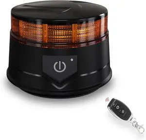 Remote Control Beacon Light, Rechargeable Wireless Flashing Lights, 12-30V Amber Strobe Lights for Golf Cart Magnetic, Safety Warning Caution Trucks, Construction
