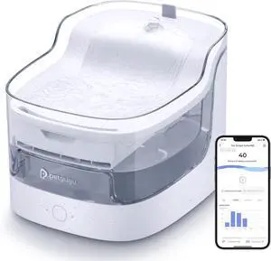 2L Cat Water Fountain Smart App Control,8 Layers Filtration Automatic Dispenser for Cats Dogs pet Wireless Pump 2.4G WiFi PF1 Marbre -