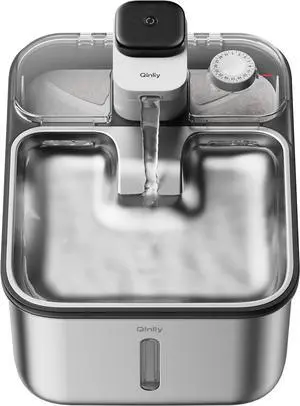 Stainless Steel Cat Water Fountain Wireless for Cats Indoor, 3.6L/123oz Automatic Metal Dog Dispenser,Cordless Battery Operated Pet Drinking Fountain,Rechargeable Waterer with Motion Sensor  Black