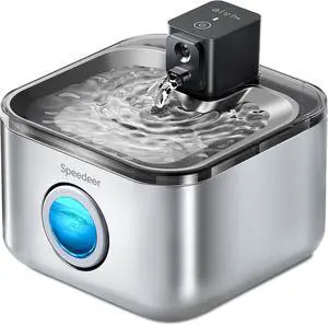 Wireless Cat Water Fountain Stainless Steel, 135oz/4L Pet Battery Operated, Cordless Running Dispenser for Cats & Dogs with Motion Sensor, Ultra Quiet, Multi-Filtration Steel -