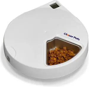 Five-Meal Automatic Pet Feeder with Stainless Steel Bowl Inserts and Ice Packs (C500) -