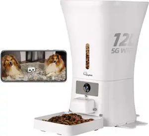 12L 5G WiFi Aautomatic Dog Feeder Large Breed & Automatic cat feeders 1080P Full HD Pet Camera Treat Dispenser Food -
