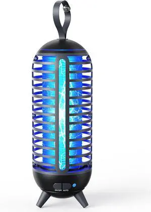 Bug Zapper, Mosquito Zapper Led Light 2 in 1 for Outdoor and Indoor, Wireless Electric Zappers Battery Powered Rechargeable, Insect Fly Traps Home Backyard Camping Patio, Black -