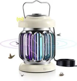2-Pack Hybrid Spectrum, Dusk-to-Dawn Bug Zapper Outdoor Indoor Mosquito Repellent Patio Fly Fruit Trap for Indoors Killer with Light Sensor White -