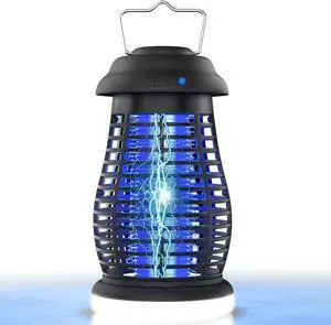 Bug Zapper Outdoor & Indoor Cordless Mosquito Zappers with Rechargeable 4800mAh Battery Camping Light Electric Fly Trap for Patio, Kitchen, Backyard and Garden Portable Gnat Killer -