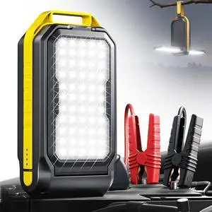 Jump Starter: 6000A Car Portable-Battery Jumper Box with 4000LM LED Outdoor Camping Light and Power Bank Function, Up to 10.5L Gas 10L Diesel Engines, USB Ports Cable Included -